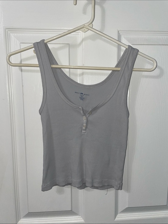 Brandy Melville Tops - Brandy Melville Light Blue Ribbed Henley Tank
